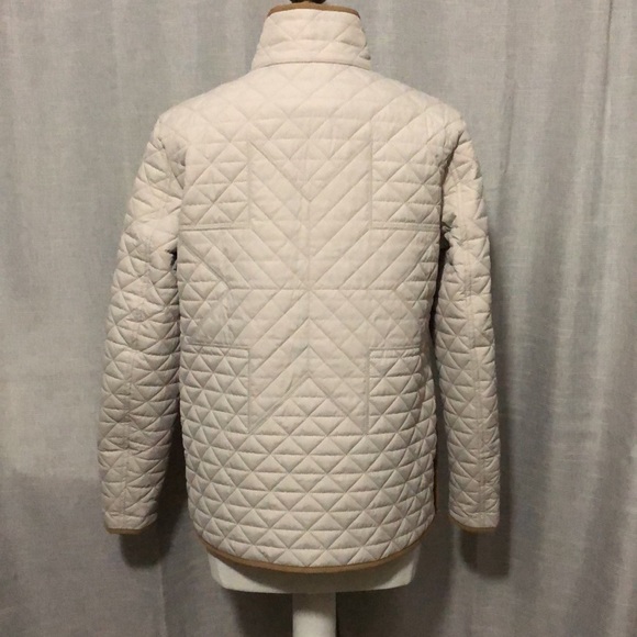 Gorgeous NWOT LANDS’ END Prima Loft Pull Over-S 6-8) Light Stone/Tan Trim-Snaps - Picture 8 of 17